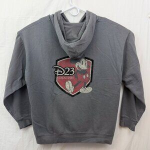 Disney D23 Expo 2011 1st Year Expo Logo Zippered Hoodie Unisex XL Gray